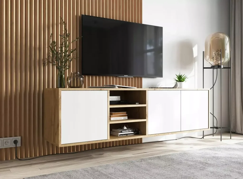 ديكور تلفزيون خشب بسيط