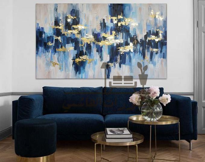 ديكور أزرق وذهبي 