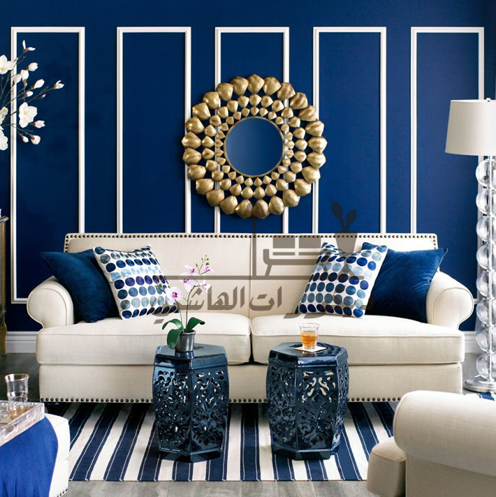 ديكور أزرق وذهبي 