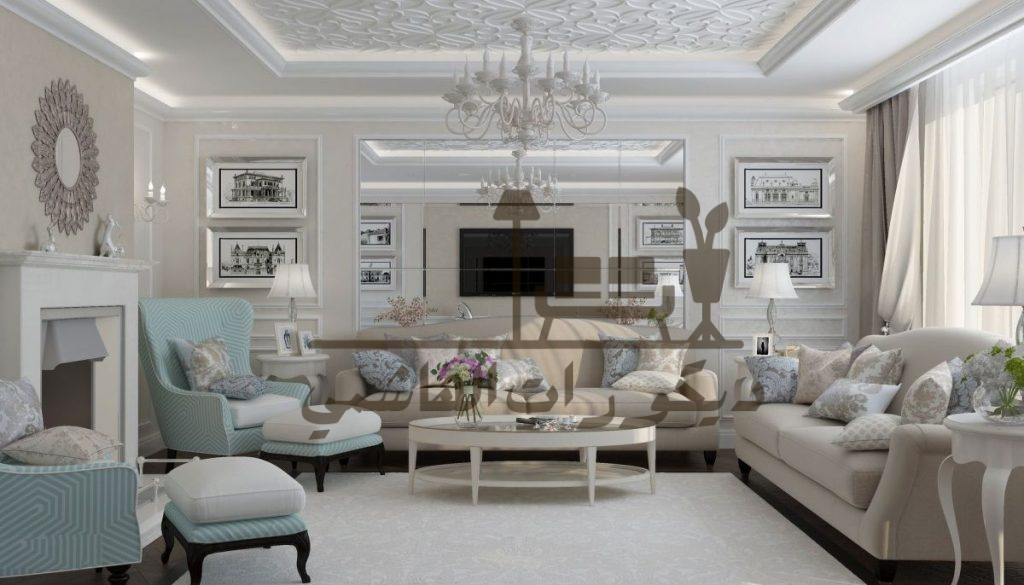 ديكورات ريسبشن مستطيل كلاسيك