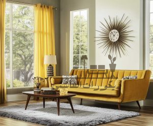 ديكور أصفر ورمادي