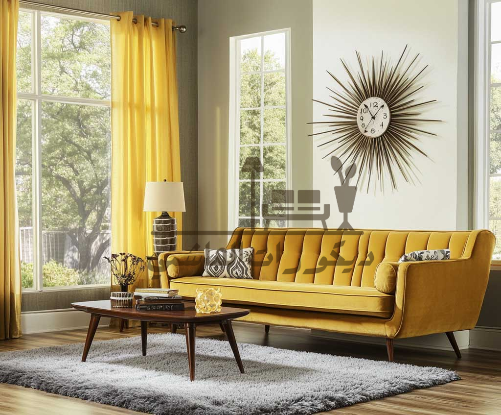 ديكور أصفر ورمادي