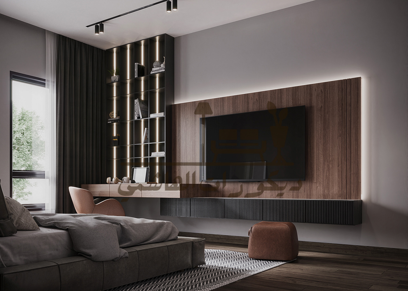 ديكور حائط التلفزيون 1 ديكور حائط التلفزيون