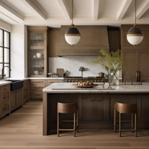 مطابخ لونين بني وبيج