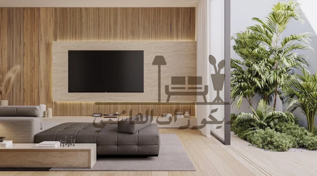 ديكورات التلفاز بالخشب 1 ديكورات التلفاز بالخشب