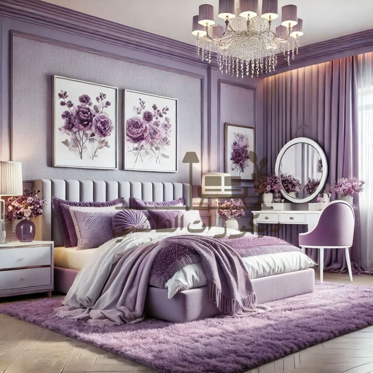 ديكور بنفسجي ورمادي